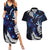 New Zealand Maori Matariki Couples Matching Summer Maxi Dress and Hawaiian Shirt Tui Bird Galaxy