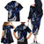 New Zealand Maori Matariki Family Matching Off The Shoulder Long Sleeve Dress and Hawaiian Shirt Tui Bird Galaxy