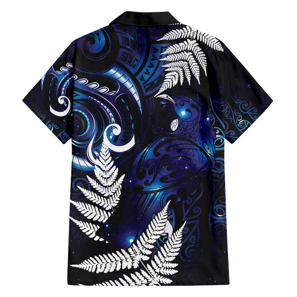 New Zealand Maori Matariki Family Matching Off Shoulder Maxi Dress and Hawaiian Shirt Tui Bird Galaxy