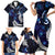 New Zealand Maori Matariki Family Matching Short Sleeve Bodycon Dress and Hawaiian Shirt Tui Bird Galaxy