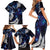 New Zealand Maori Matariki Family Matching Short Sleeve Bodycon Dress and Hawaiian Shirt Tui Bird Galaxy