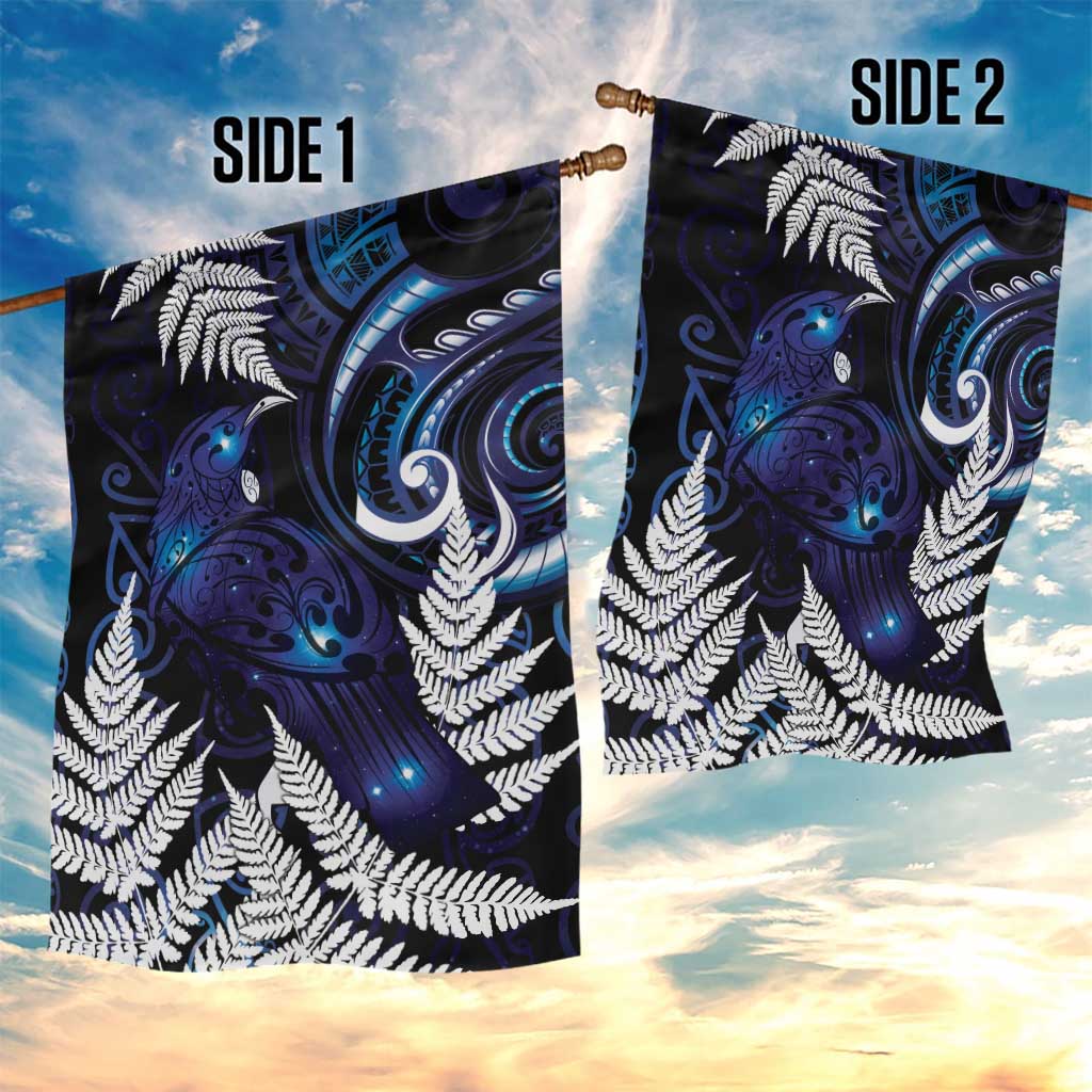 New Zealand Maori Matariki Garden Flag Tui Bird Galaxy