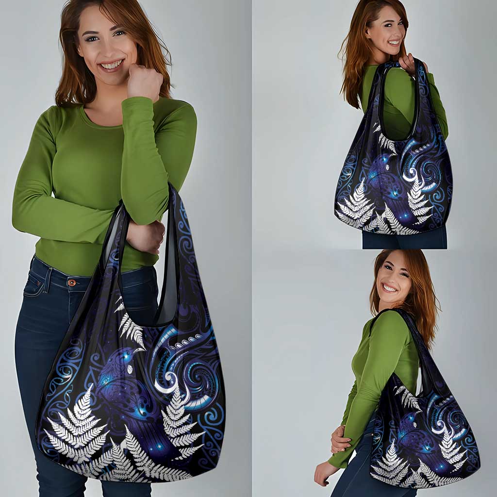 New Zealand Maori Matariki Grocery Bag Tui Bird Galaxy