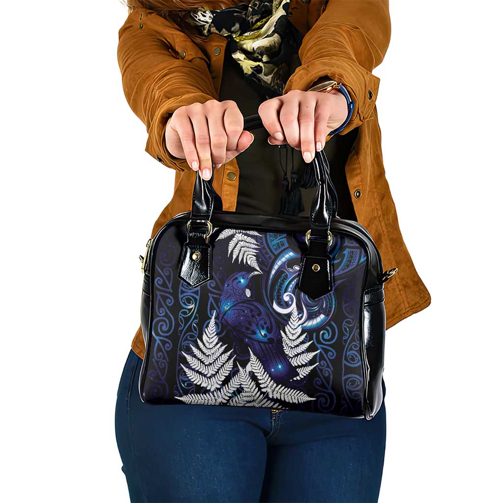 New Zealand Maori Matariki Shoulder Handbag Tui Bird Galaxy