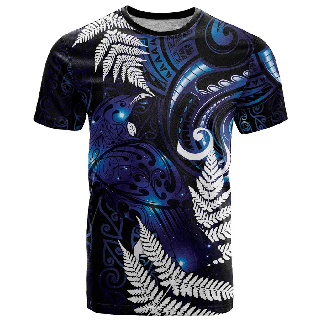 New Zealand Maori Matariki T Shirt Tui Bird Galaxy