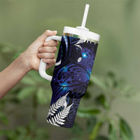 New Zealand Maori Matariki Tumbler With Handle Tui Bird Galaxy