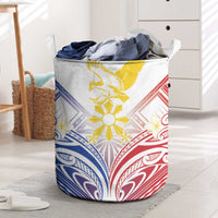 Philippines Tribal Sun Laundry Basket Hunting Eagle LT7 White - Polynesian Pride