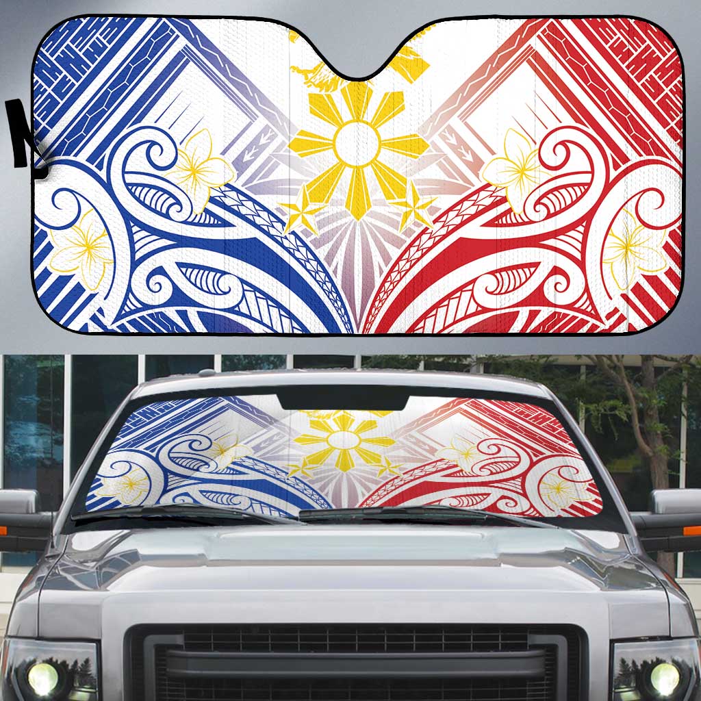 Philippines Tribal Sun Auto Sun Shade Hunting Eagle LT7 White - Polynesian Pride