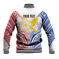 Philippines Tribal Sun Personalized Baseball Jacket Hunting Eagle LT7 - Polynesian Pride