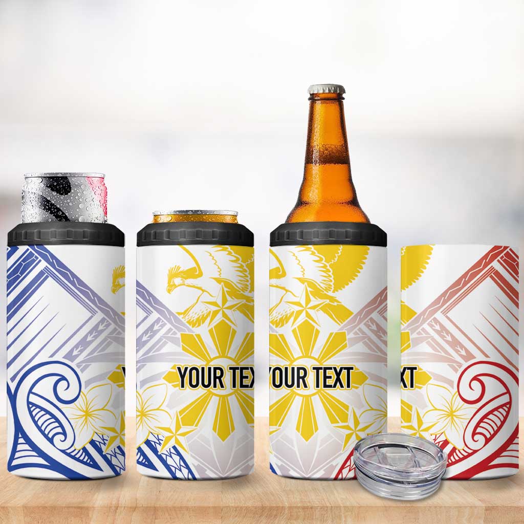Philippines Tribal Sun Personalized 4 in 1 Can Cooler Tumbler Hunting Eagle LT7 - Polynesian Pride