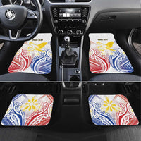 Philippines Tribal Sun Personalized Car Mats Hunting Eagle LT7 Set 4pcs White - Polynesian Pride