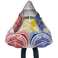 Philippines Tribal Sun Personalized Cloak Hunting Eagle LT7 Unisex White - Polynesian Pride