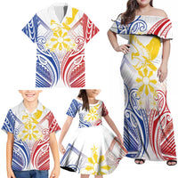 Philippines Tribal Sun Personalized Family Matching Off Shoulder Maxi Dress and Hawaiian Shirt Hunting Eagle LT7 - Polynesian Pride