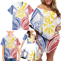 Philippines Tribal Sun Personalized Family Matching Off Shoulder Short Dress and Hawaiian Shirt Hunting Eagle LT7 - Polynesian Pride