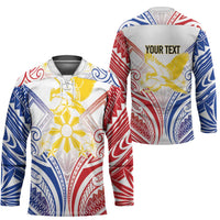 Philippines Tribal Sun Personalized Hockey Jersey Hunting Eagle LT7 - Polynesian Pride