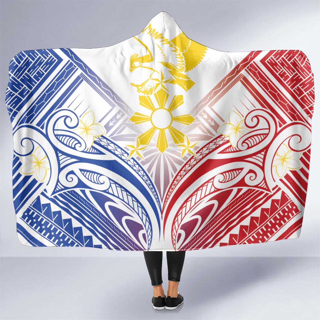 Philippines Tribal Sun Hooded Blanket Hunting Eagle LT7 One Size White - Polynesian Pride