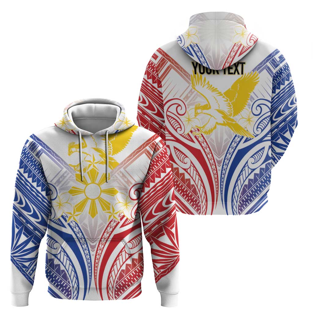 Philippines Tribal Sun Personalized Hoodie Hunting Eagle LT7 - Polynesian Pride