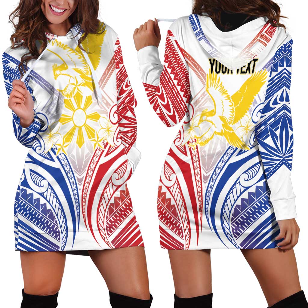 Philippines Tribal Sun Personalized Hoodie Dress Hunting Eagle LT7 - Polynesian Pride