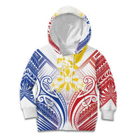 Philippines Tribal Sun Personalized Kid Hoodie Hunting Eagle LT7 Hoodie White - Polynesian Pride