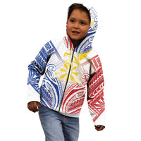Philippines Tribal Sun Personalized Kid Hoodie Hunting Eagle LT7 - Polynesian Pride