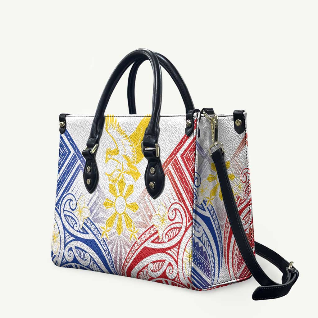 Philippines Tribal Sun Leather Bag Hunting Eagle LT7 White - Polynesian Pride