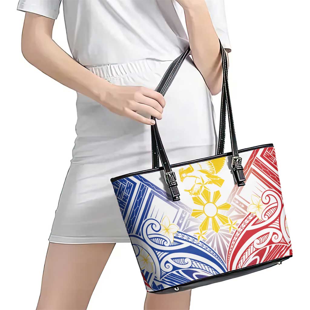 Philippines Tribal Sun Leather Tote Bag Hunting Eagle LT7 - Polynesian Pride