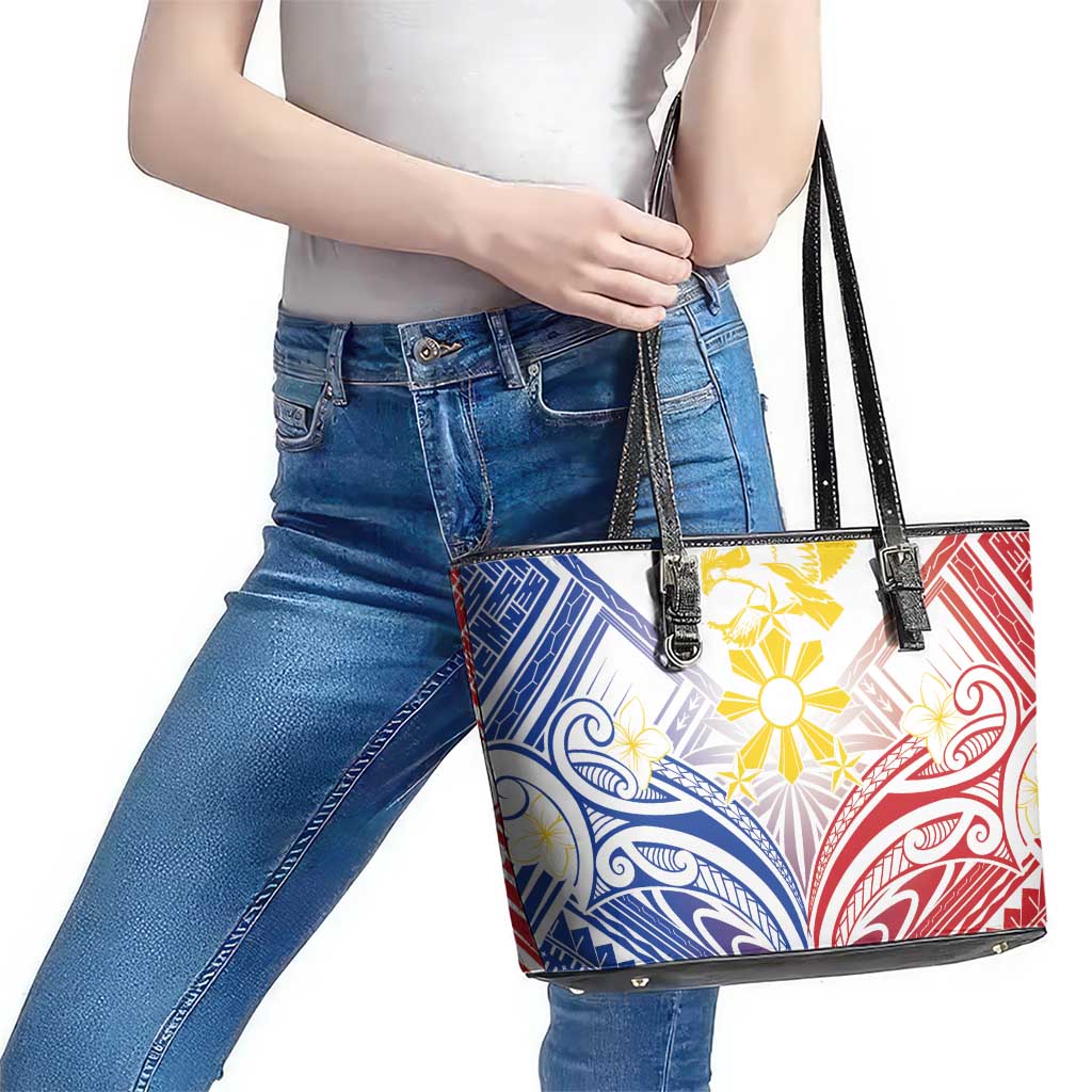 Philippines Tribal Sun Leather Tote Bag Hunting Eagle LT7 - Polynesian Pride