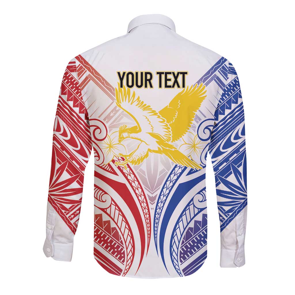 Philippines Tribal Sun Personalized Long Sleeve Button Shirt Hunting Eagle LT7 - Polynesian Pride
