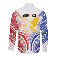 Philippines Tribal Sun Personalized Long Sleeve Button Shirt Hunting Eagle LT7 - Polynesian Pride