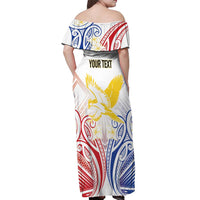 Philippines Tribal Sun Personalized Off Shoulder Maxi Dress Hunting Eagle