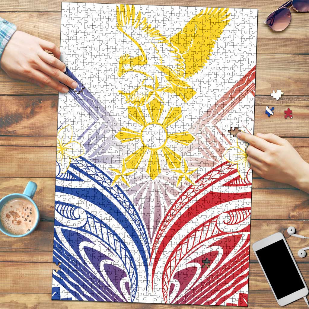 Philippines Tribal Sun Puzzle Hunting Eagle LT7 White - Polynesian Pride
