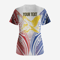 Philippines Tribal Sun Personalized Scrub Top Hunting Eagle LT7 - Polynesian Pride