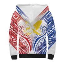 Philippines Tribal Sun Personalized Sherpa Hoodie Hunting Eagle LT7 - Polynesian Pride