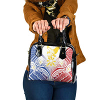 Philippines Tribal Sun Shoulder Handbag Hunting Eagle LT7 One Size White - Polynesian Pride