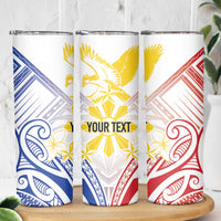 Philippines Tribal Sun Personalized Skinny Tumbler Hunting Eagle LT7 - Polynesian Pride