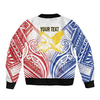 Philippines Tribal Sun Personalized Sleeve Zip Bomber Jacket Hunting Eagle LT7 - Polynesian Pride