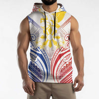 Philippines Tribal Sun Personalized Sleeveless Hoodie Hunting Eagle LT7 - Polynesian Pride