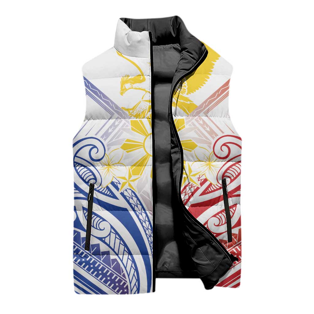 Philippines Tribal Sun Personalized Sleeveless Puffer Jacket Hunting Eagle LT7 - Polynesian Pride