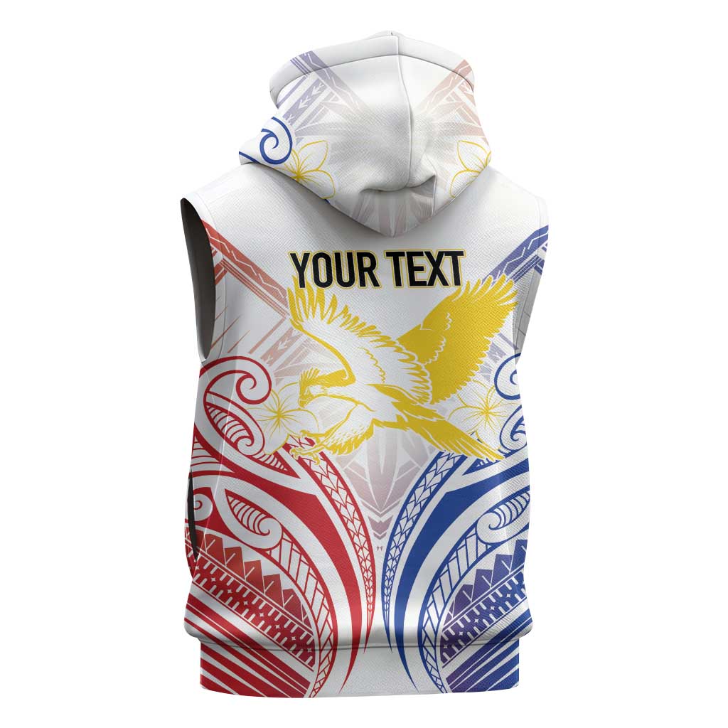 Philippines Tribal Sun Personalized Sleeveless Zip Hoodie Hunting Eagle LT7 - Polynesian Pride