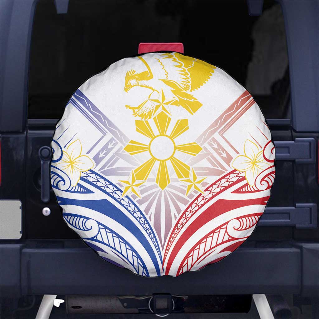 Philippines Tribal Sun Spare Tire Cover Hunting Eagle LT7 No hole White - Polynesian Pride
