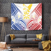 Philippines Tribal Sun Tapestry Hunting Eagle LT7 White - Polynesian Pride