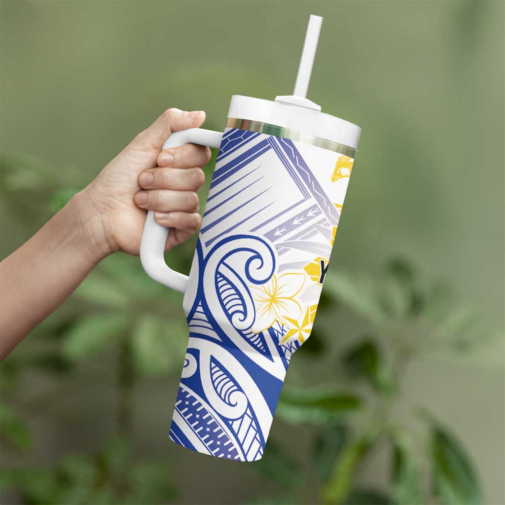 Philippines Tribal Sun Personalized Tumbler With Handle Hunting Eagle LT7 - Polynesian Pride