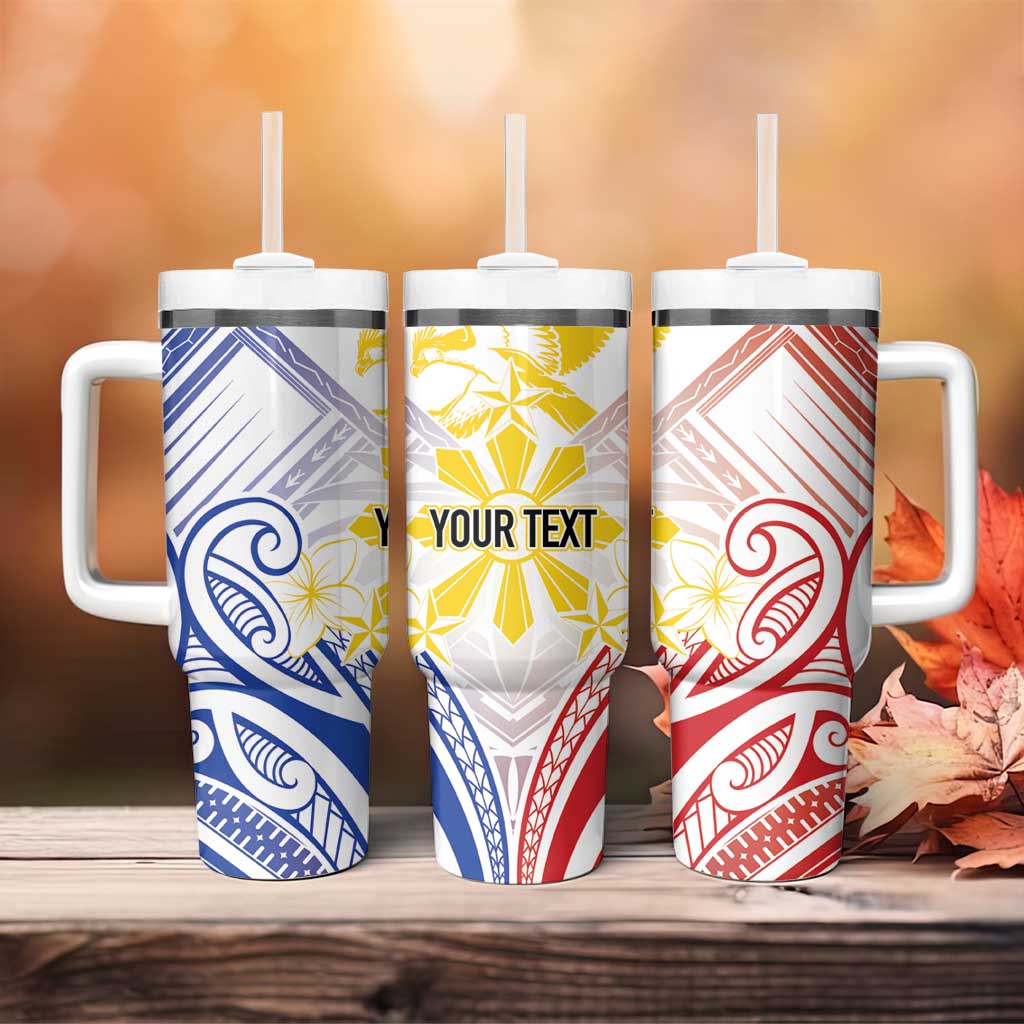 Philippines Tribal Sun Personalized Tumbler With Handle Hunting Eagle LT7 - Polynesian Pride