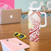 Philippines Tribal Sun Personalized Tumbler With Handle Hunting Eagle LT7 - Polynesian Pride