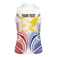 Philippines Tribal Sun Personalized Women Sleeveless Polo Shirt Hunting Eagle