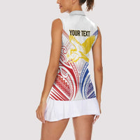 Philippines Tribal Sun Personalized Women Sleeveless Polo Shirt Hunting Eagle