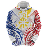 Philippines Tribal Sun Personalized Zip Hoodie Hunting Eagle LT7 - Polynesian Pride