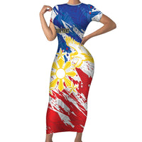 Personalized Filipino Sun and Stars Family Matching Short Sleeve Bodycon Dress and Hawaiian Shirt Grunge Vibes