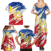 Personalized Filipino Sun and Stars Family Matching Summer Maxi Dress and Hawaiian Shirt Grunge Vibes