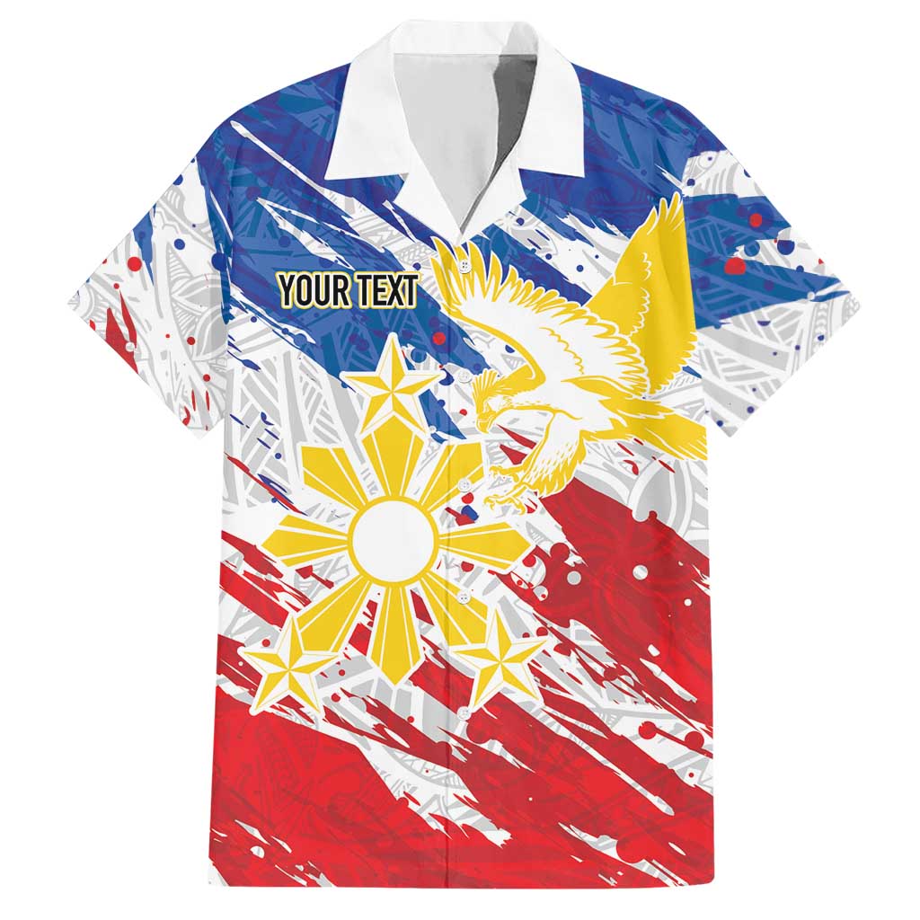 Personalized Filipino Sun and Stars Hawaiian Shirt Grunge Vibes